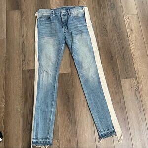Mnml Skinny Jeans with Side Stripe Blue‎